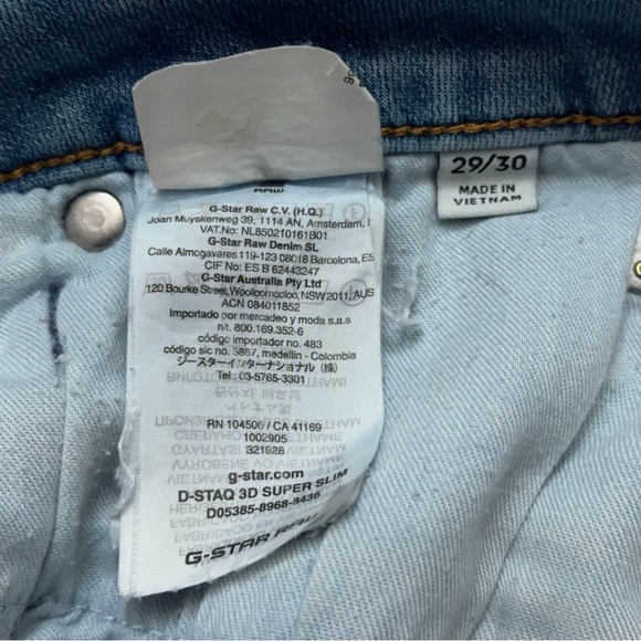 G-Star Raw Denim Jeans Mens Size 29x30 (30x27) D-Staq 3D Super Slim Stretch Blue - Picture 7 of 8